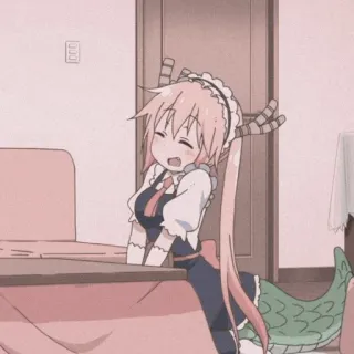 🐉 Tohru Miss Kobayashi's Dragon Maid anime, dragon, maid, cute, kawaii, tohru, miss kobayashis dragon maid telegram sticker