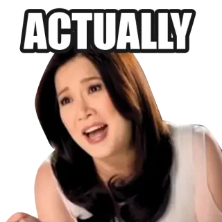 😏 ACTUALLY phụ nữ, biểu cảm, meme, thực ra telegram sticker
