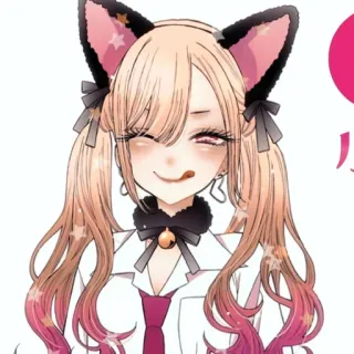 ❤️ Anime, Oreilles de chat, Kawaii, Manga, Fille, Mignon whatsapp sticker