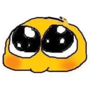 😚 emoji, lucu, mata besar, kuning, tersipu whatsapp sticker