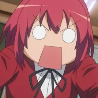 ❤️ anime, angry, cartoon, yelling, shocked, red hair telegram sticker