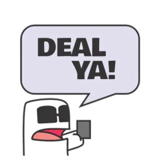 👍 DEAL YA! 거래, 만화, 합의, 표정 telegram sticker