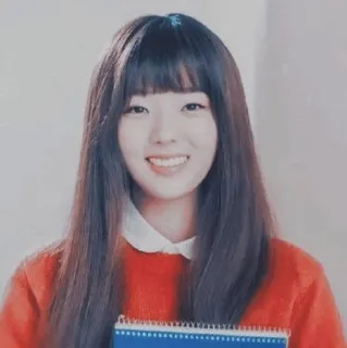 ❄ femme, fille, portrait, sourire, étudiant, joyeux telegram sticker