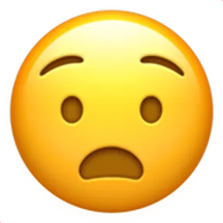 😟 이모지, 슬픈, 얼굴, 걱정, 불안 telegram sticker