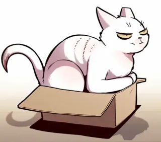 🐈 gato, caja, animal, lindo, dibujos animados, mascota, felino telegram sticker