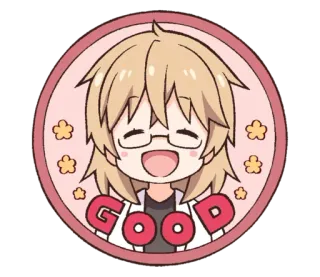 🖼 GOOD Anime, Bueno, Sticker, Positivo, Personaje, Lindo, Dibujo animado telegram sticker