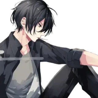 🚬 Anime, Manga, Chłopak, Czarne włosy telegram sticker