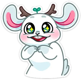 🤩 fofo, coelho, animal, desenho animado, adesivo telegram sticker