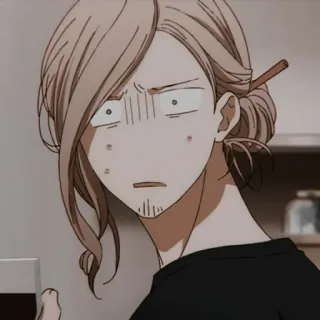 ⛓ anime, shocked, male, hair, hairstyle,  Given whatsapp sticker