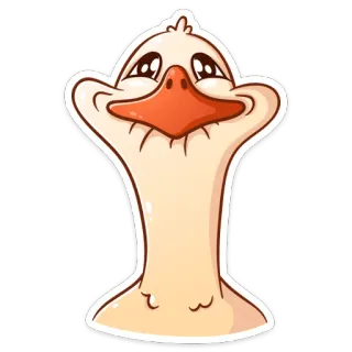 🥺 ganso, pato, pássaro, desenho animado, animal, fofo telegram sticker