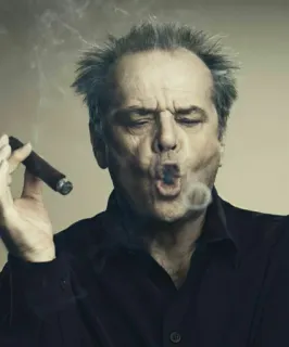 😌 hombre, fumando, cigarro, retrato, humo, persona telegram sticker