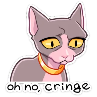 ☹️ oh no, cringe Katze, Cringe, Lustig, Gesichtsausdruck, Meme, Sphynx whatsapp sticker