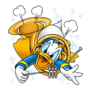 😤 Donald Duck Desenho animado, Disney, Pato Donald, Personagem, Animação, Trompete telegram sticker