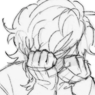 🍂 그림, 스케치, 슬픈, 감정적인, 사람, 울음 telegram sticker