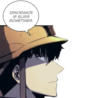🤐 IGNORANCE IS BLISS SOMETIMES. Manhwa, Zitat, Hut, Seitenansicht, Ignoranz, Glückseligkeit whatsapp sticker