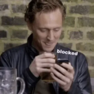 😋 blocked blockiert, Nachricht, Telefon, Meme telegram sticker
