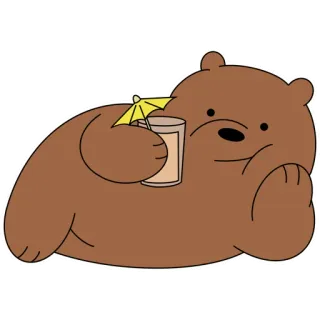 🍹 orso, cartone animato, rilassante, bevanda, carino, animale telegram sticker