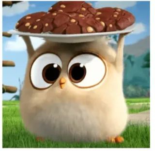 🍪 uil, koekjes, eten, dessert, cartoon, schattig whatsapp sticker