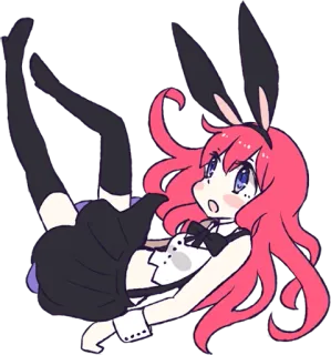 🤔 Anime, Coelho, Garota, Fofa, Desenho animado, Cabelo rosa telegram sticker