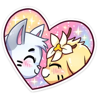 ❤️ cuore, gatto, cane, animale, carino, amore, kawaii telegram sticker