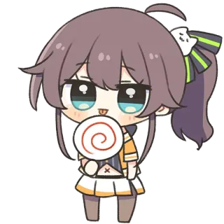 😛 anime, chibi, lollipop, cute, girl, cartoon telegram sticker
