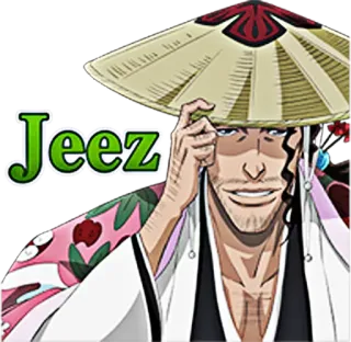 😏 Jeez Anime, Mann, Hut telegram sticker