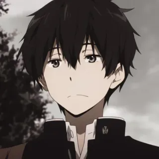 💞 anime, ragazzo, capelli scuri, uniforme telegram sticker
