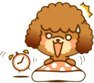 ☀️ cachorro, despertador, desenho animado, fofo, acordar telegram sticker