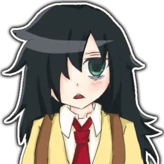 😐 Tomoko Kuroki Watamote อนิเมะ, มังงะ, โทโมโกะ คุโรกิ, Watamote telegram sticker