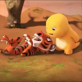 🧬 dessin animé, animaux, tigre, serpent, dinosaure whatsapp sticker