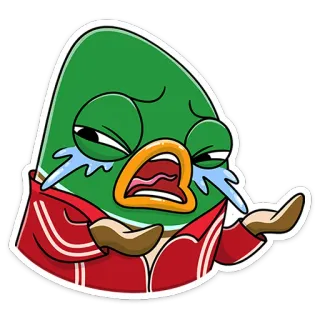 😭 piangere, triste, emotivo, cartone animato, adesivo, uccello, lacrime whatsapp sticker