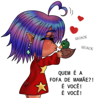 😍 QUACK
QUACK
QUEM É A
FOFA DE MAMÃE?!
É VOCÊ!
É VOCÊ! Ente, Anime, Cartoon, Süß, Haustier, Tier telegram sticker