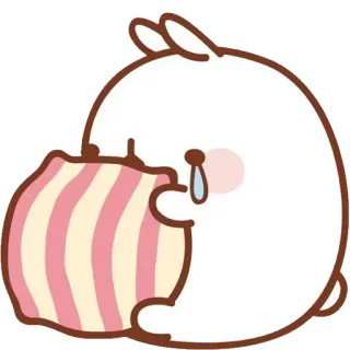 😢 rabbit, crying, sad, pillow, cute telegram sticker