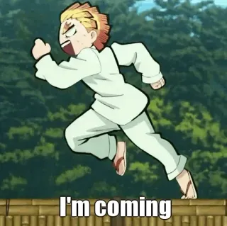 🙂 I'm coming Anime, Lari, Karakter, Meme telegram sticker