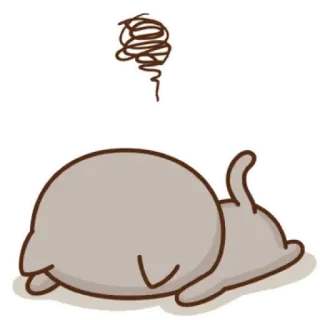 💟 kreskówka, zwierzę, pies, zmęczony, smutny, wyczerpany telegram sticker