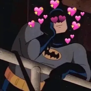 🖤 Batman Batman, superhero, love, hearts, cartoon telegram sticker