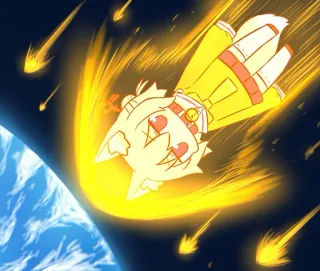 🚀 Anime, Meteoro, Desenho animado, Kawaii, Fofo, Espaço, Garota gato telegram sticker