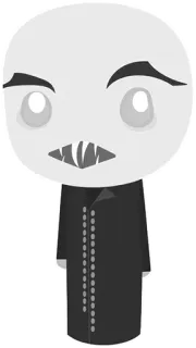 👻 Cartone animato, Personaggio, Mostro, Vampiro, Creatura, Scala di grigi telegram sticker