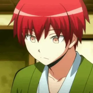 🎈 Karma Akabane Assassination Classroom Anime, Personagem, cabelo ruivo, escola, aluno whatsapp sticker