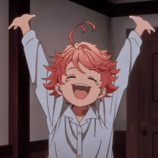 ⛓ Emma The Promised Neverland Anime, Sonrisa, Feliz, Manga, The Promised Neverland, Emma telegram sticker