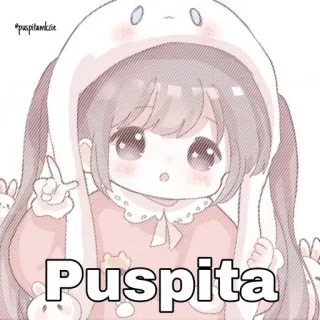 🐣 Puspita Anime, Królik, Słodkie, Dziewczyna, Kreskówka telegram sticker