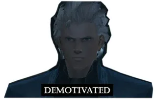 ☹️ Vergil Devil May Cry DEMOTIVATED vergil, demotiviert, devil may cry, anime, videospiel telegram sticker