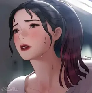 😫 femme, sueur, animé, dessin animé, femme, personne telegram sticker