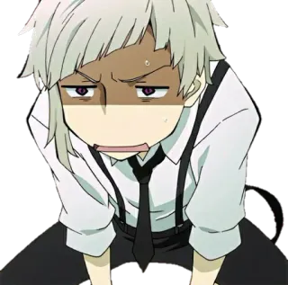 😟 Atsushi Nakajima Bungou Stray Dogs Anime, Mangá, Bungou Stray Dogs, Atsushi Nakajima, Personagem, Emoção telegram sticker