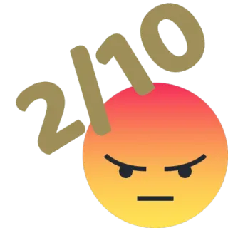 😡 210 wütendes Emoji, Gesicht, rot, gelb, Emotion, Zahl whatsapp sticker