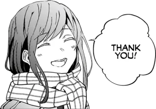 ☺️ THANK YOU! спасибо, аниме, манга, девушка, благодарный, выражение telegram sticker
