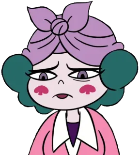 😣 cartoon, sad, woman, character telegram sticker