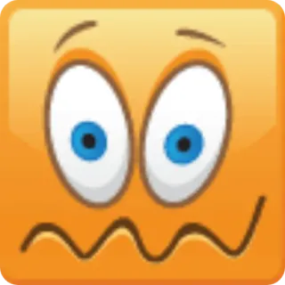 😖 表情符号, 脸, 震惊, 橙色, 卡通, 表情 telegram sticker