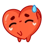 😅 coração, emoji, suor, fofo, desenho animado, emoção, adesivo telegram sticker