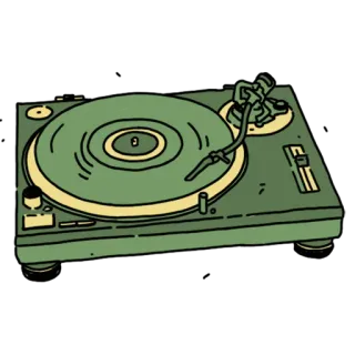 🎶 toca-discos, vinil, música, disco, áudio, DJ, retrô, vintage telegram sticker